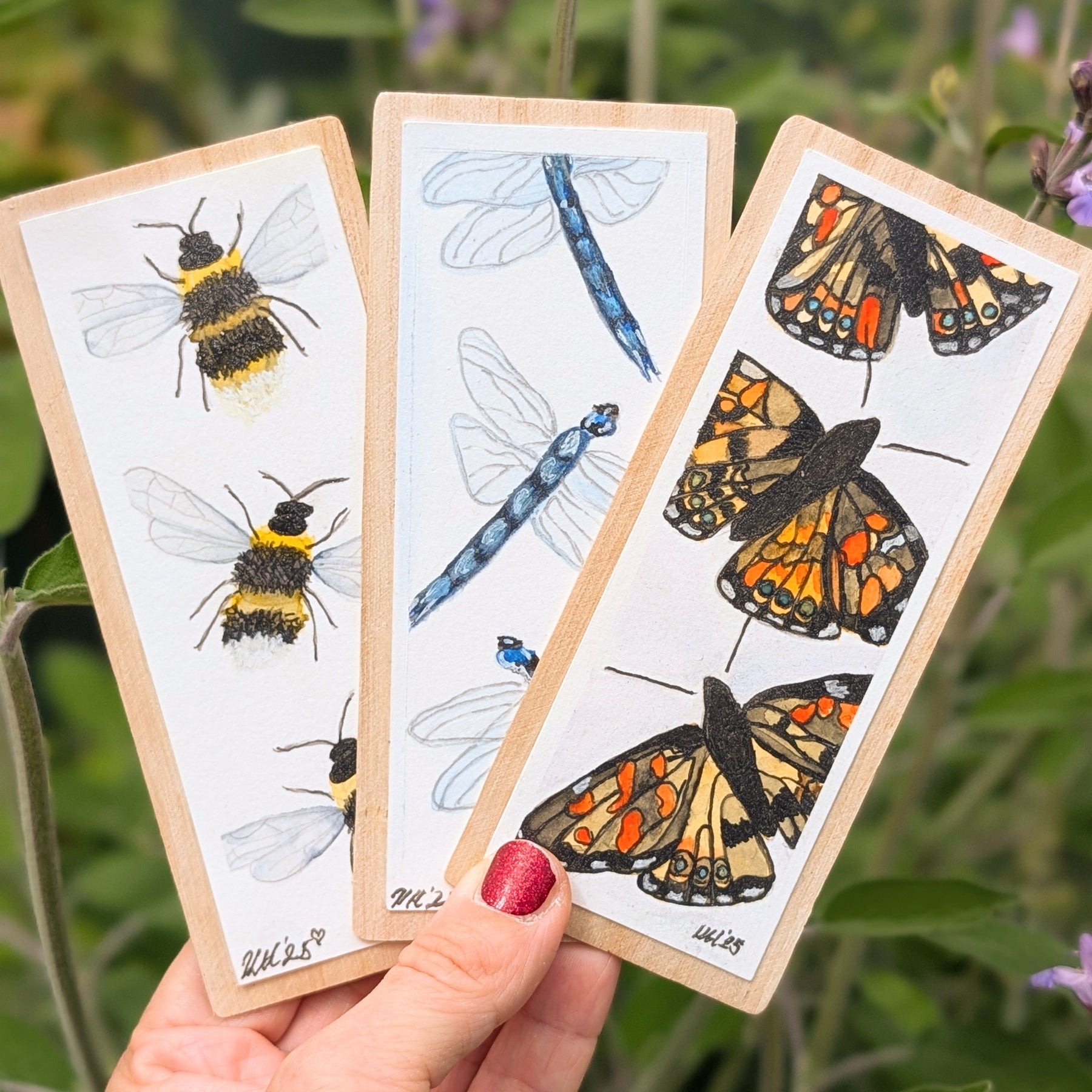 Hand-Painted Insect Bookmark Set – Sustainable Australian Gift