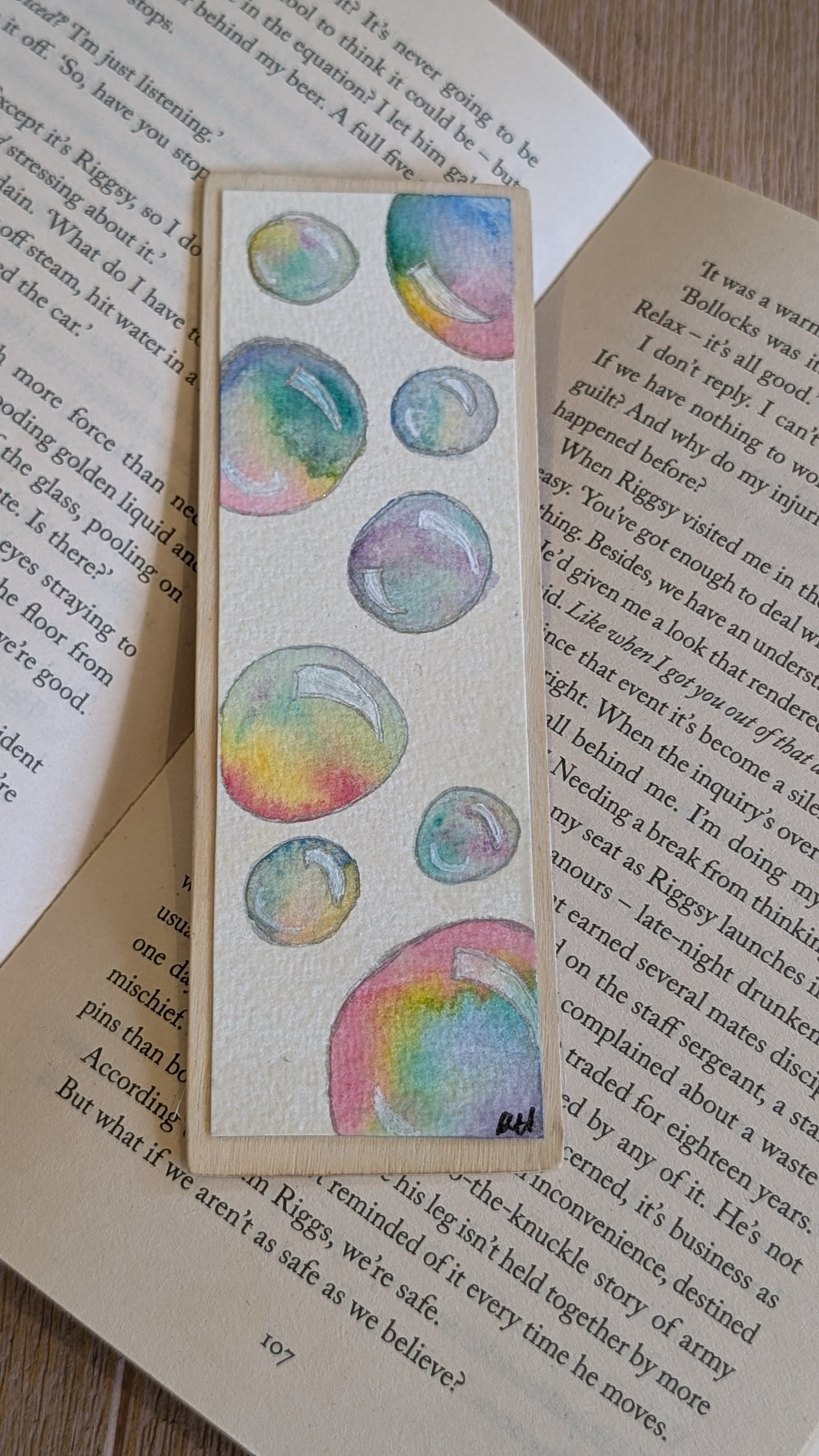 Rainbow Bubble Watercolour Bookmark