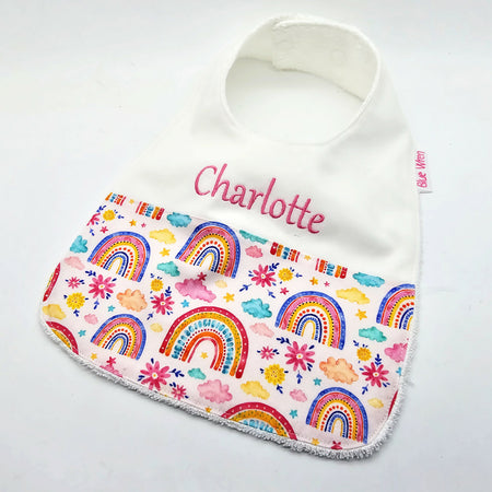 Personalised Rainbow Baby Bib