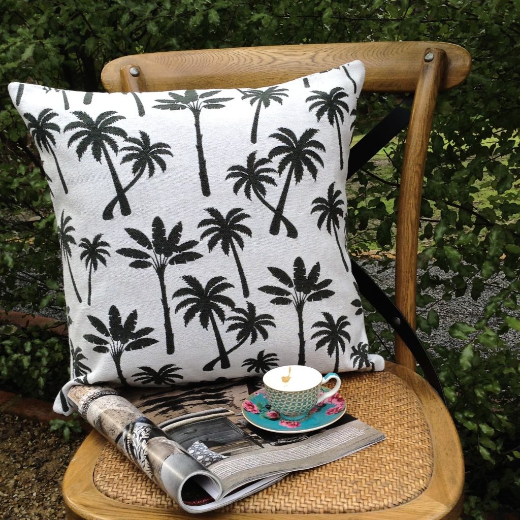 Palm design cushion cover-coastal living.
