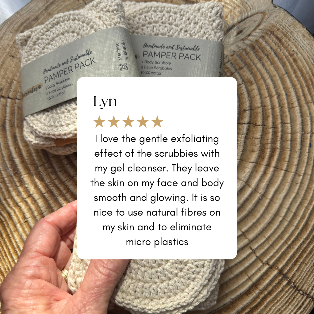 Handmade Pamper Pack | Eco-friendly Body & Face scrubbie set | Natural