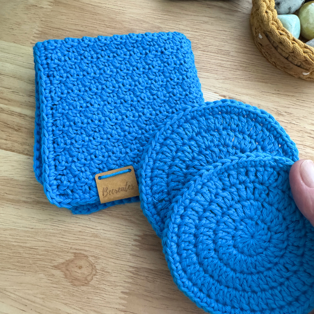 Pamper Pack - Handmade Crochet Body & Face scrubbie set - Vibrant Blue