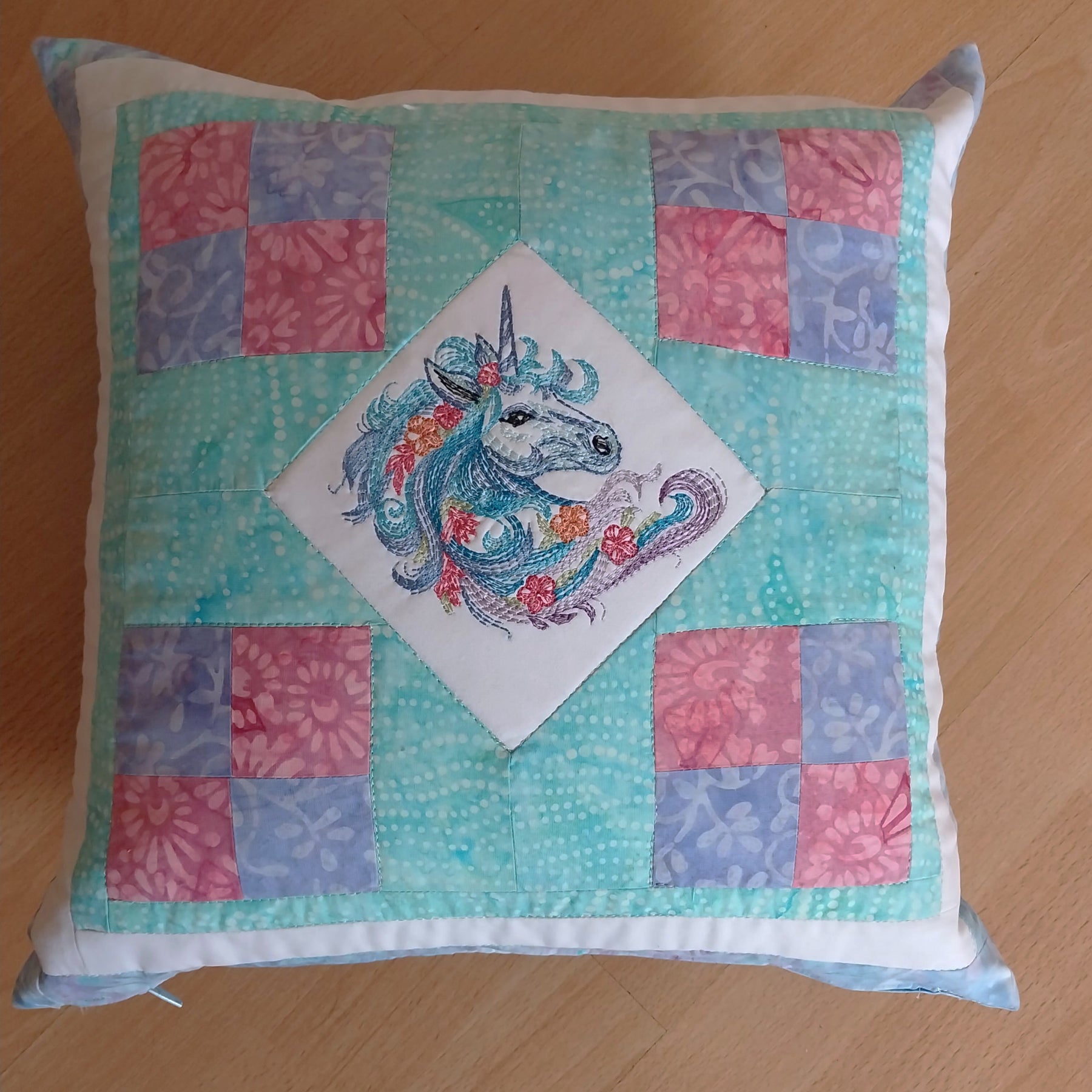 Unicorn Patchwork Cushion Cover