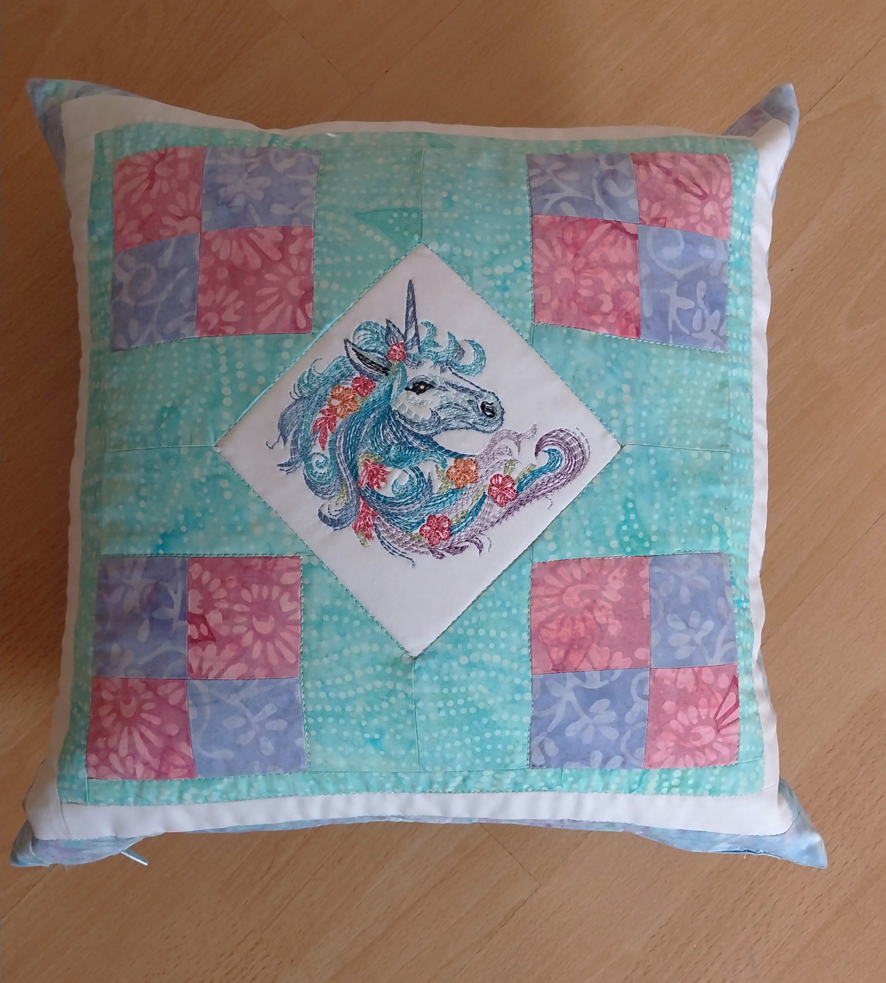 Unicorn Patchwork Cushion Cover