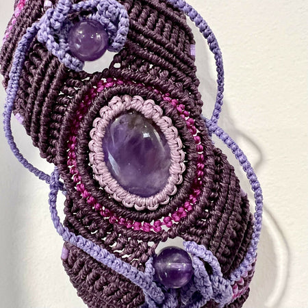 Purple Micro Macrame Bracelet - Amethyst