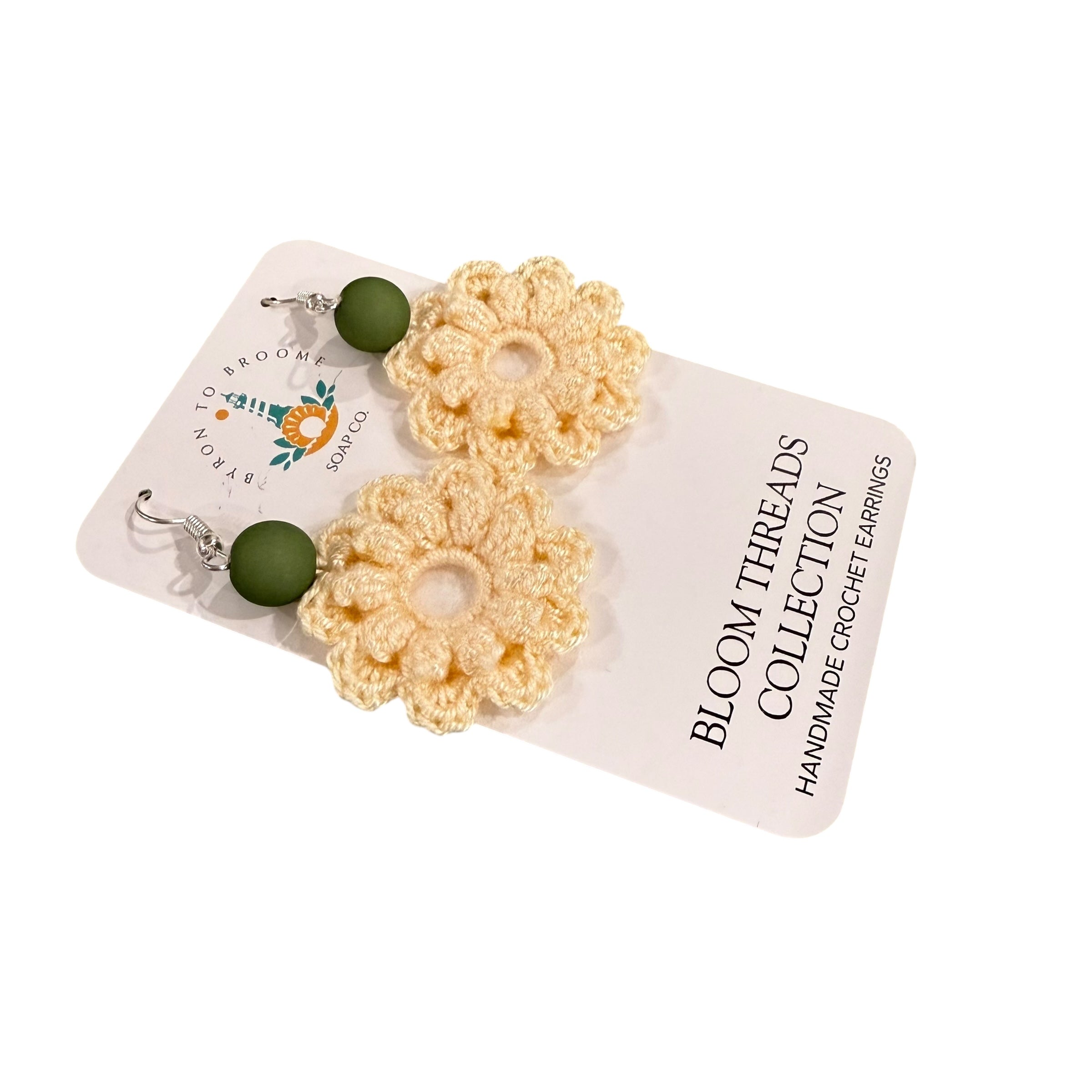 Crochet Earrings - Bloom Threads: Sunlit Sage