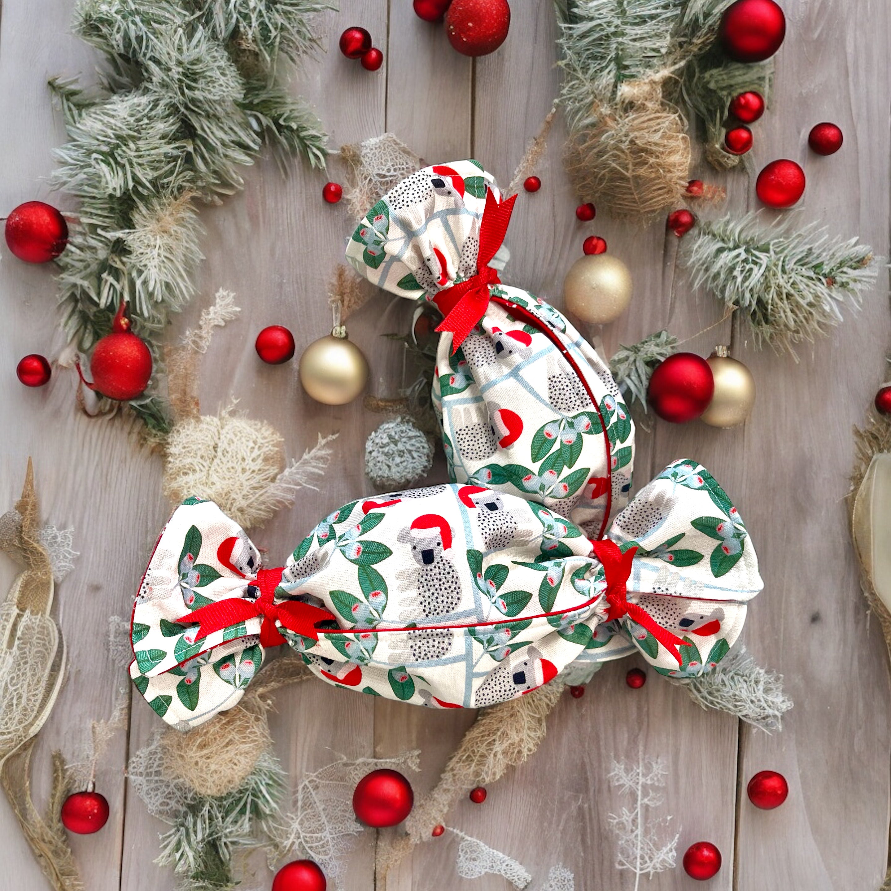 Reusable Fabric Christmas Bon Bon Sets – Double Sided Jocelyn Proust Cotton