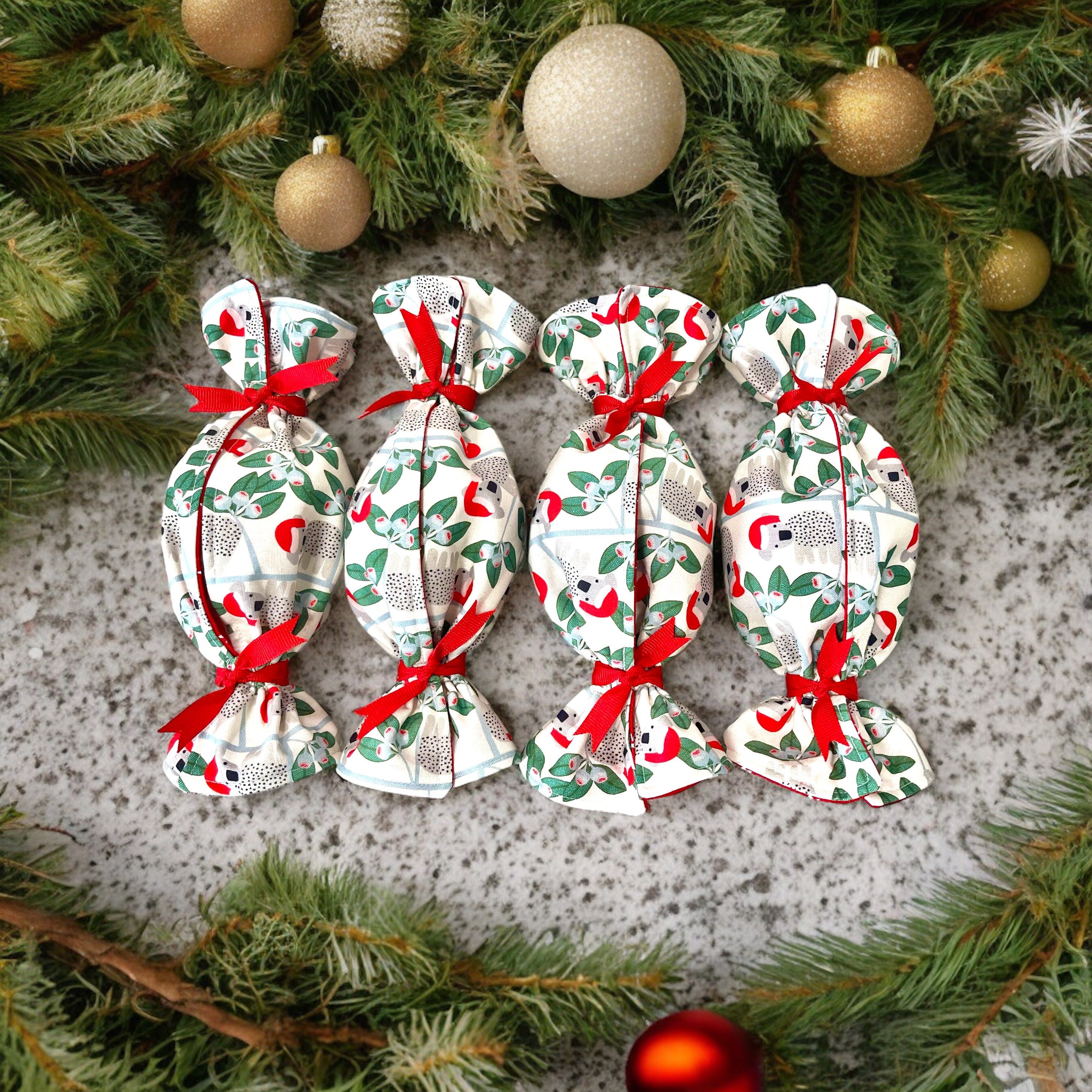 Reusable Fabric Christmas Bon Bon Sets – Double Sided Jocelyn Proust Cotton