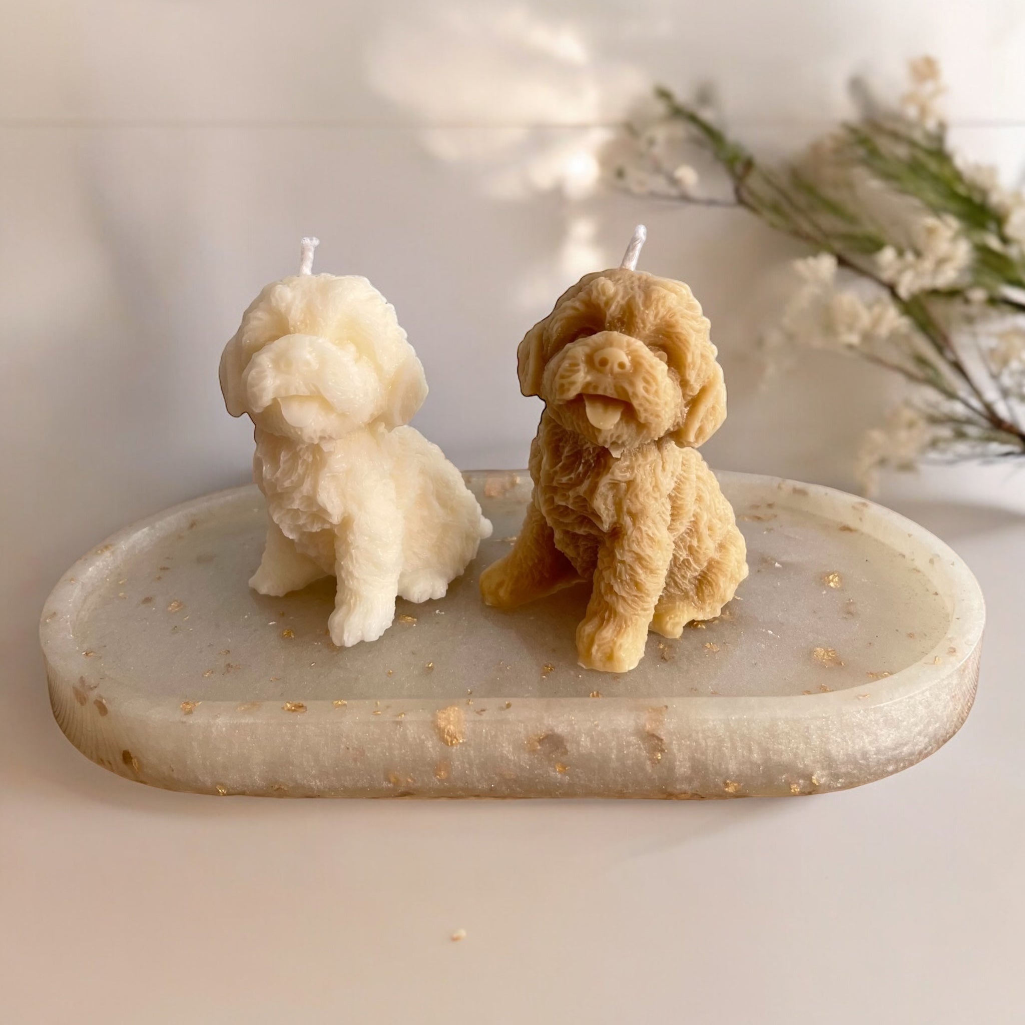 Small Cavoodle Pillar Candle | Custom Dog Candle