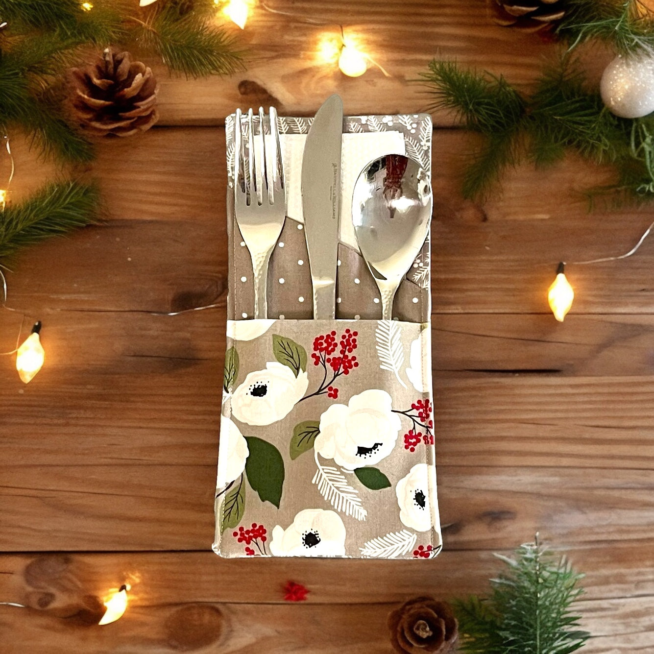 Handmade Christmas Cutlery and Napkin Holder