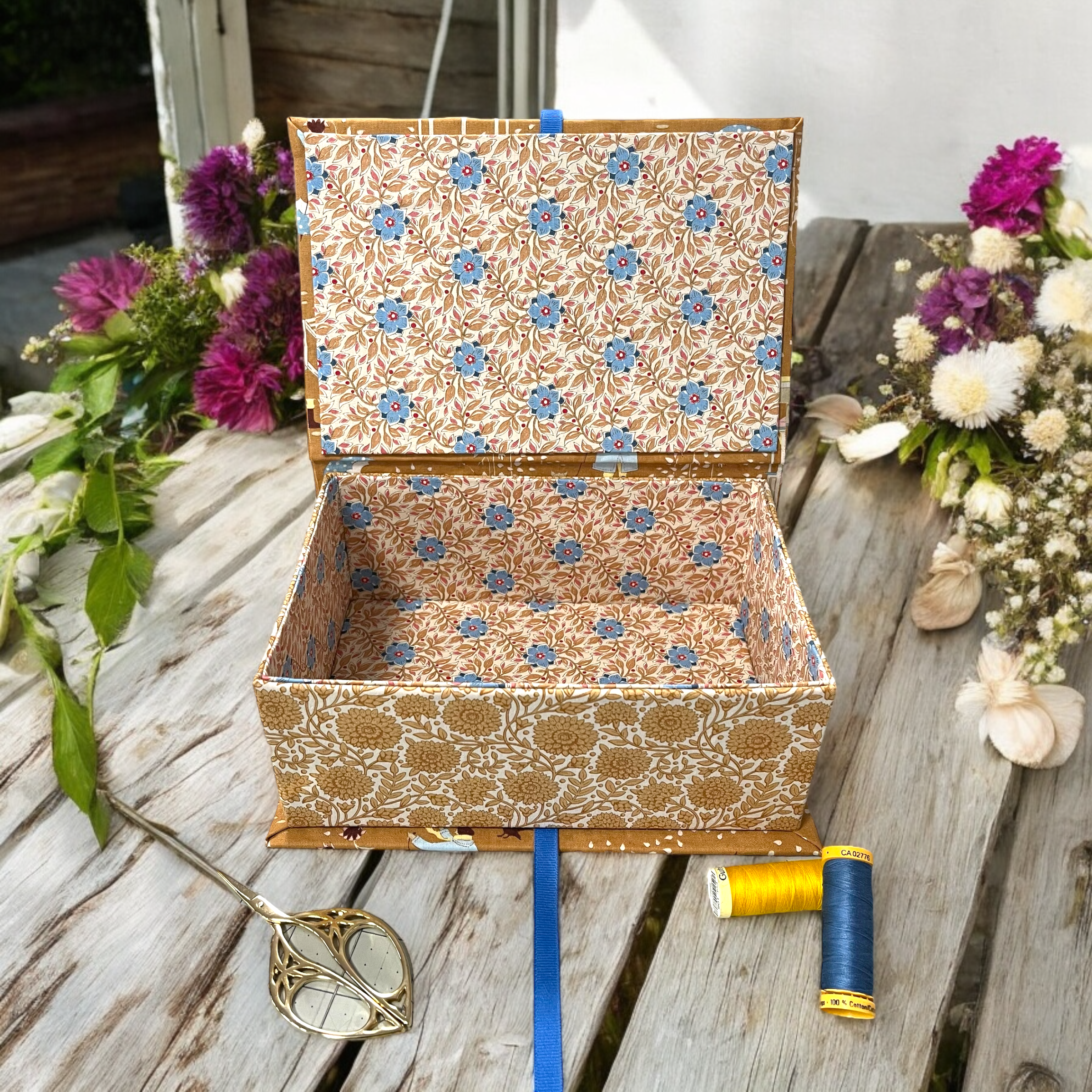 Handmade Tilda Fabric Covered Storage or Sewing Box