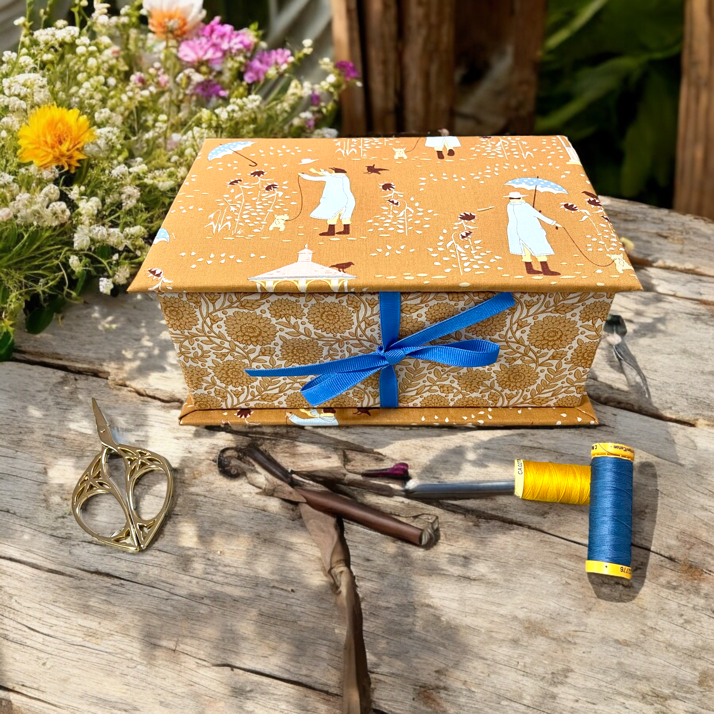 Handmade Tilda Fabric Covered Storage or Sewing Box