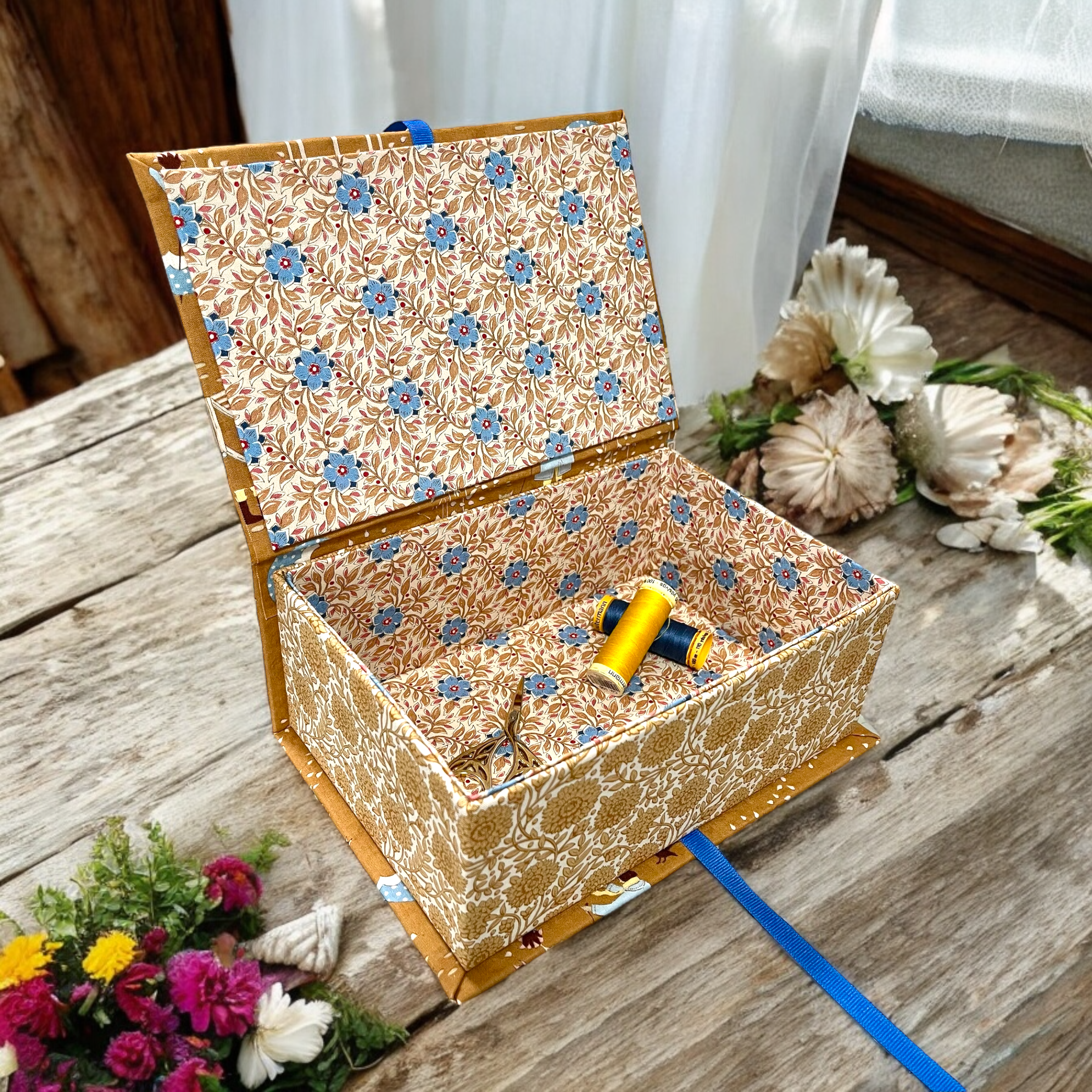 Handmade Tilda Fabric Covered Storage or Sewing Box