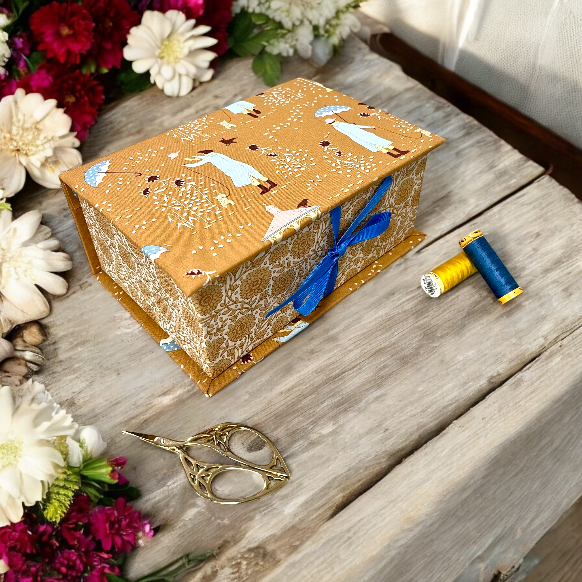 Handmade Tilda Fabric Covered Storage or Sewing Box