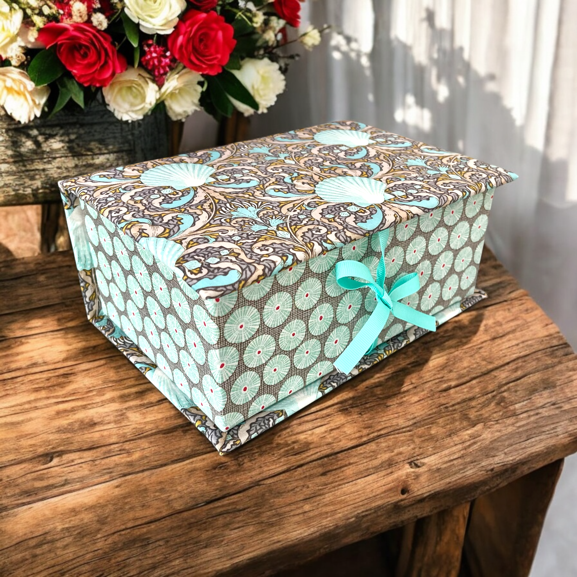 Handmade Tilda Fabric Covered Storage or Sewing Box