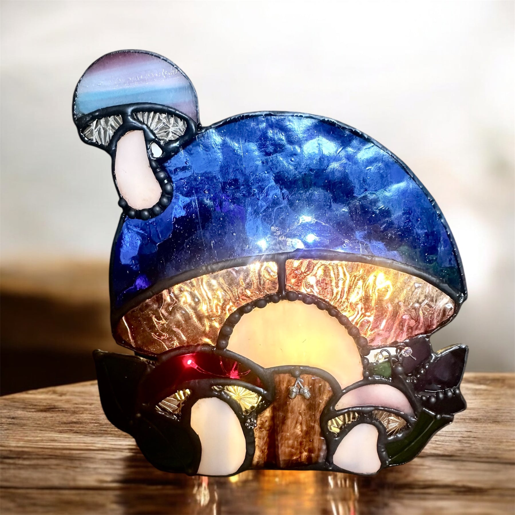 Mushroom house candle holder
