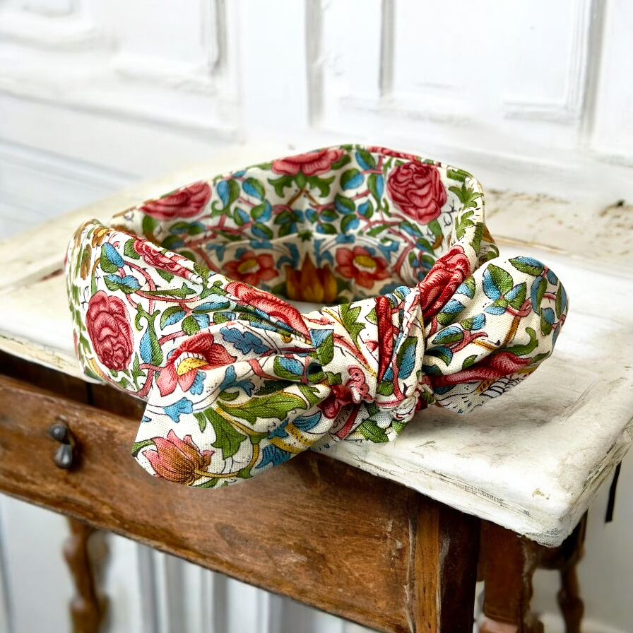 William Morris Fabric Headband with Side Bow