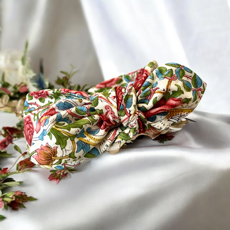 William Morris Fabric Headband with Side Bow
