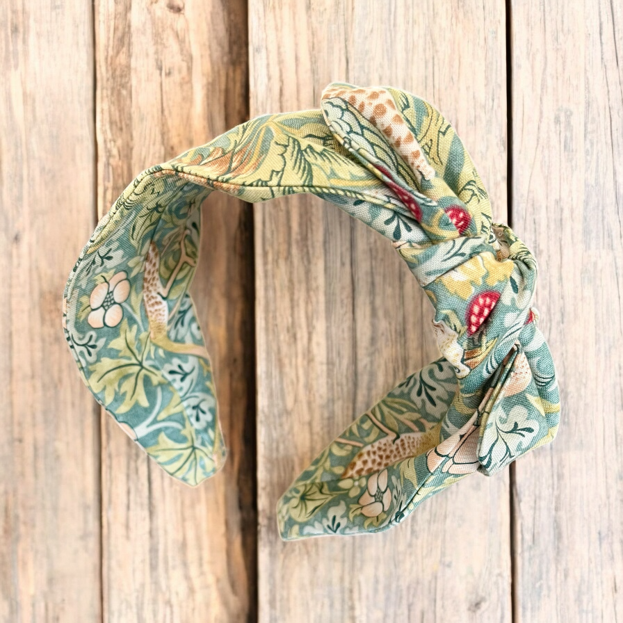 William Morris Strawberry Thief Fabric Headband