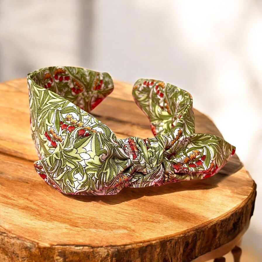 William Morris Fabric Headband with Side Bow