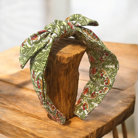 William Morris Fabric Headband with Side Bow