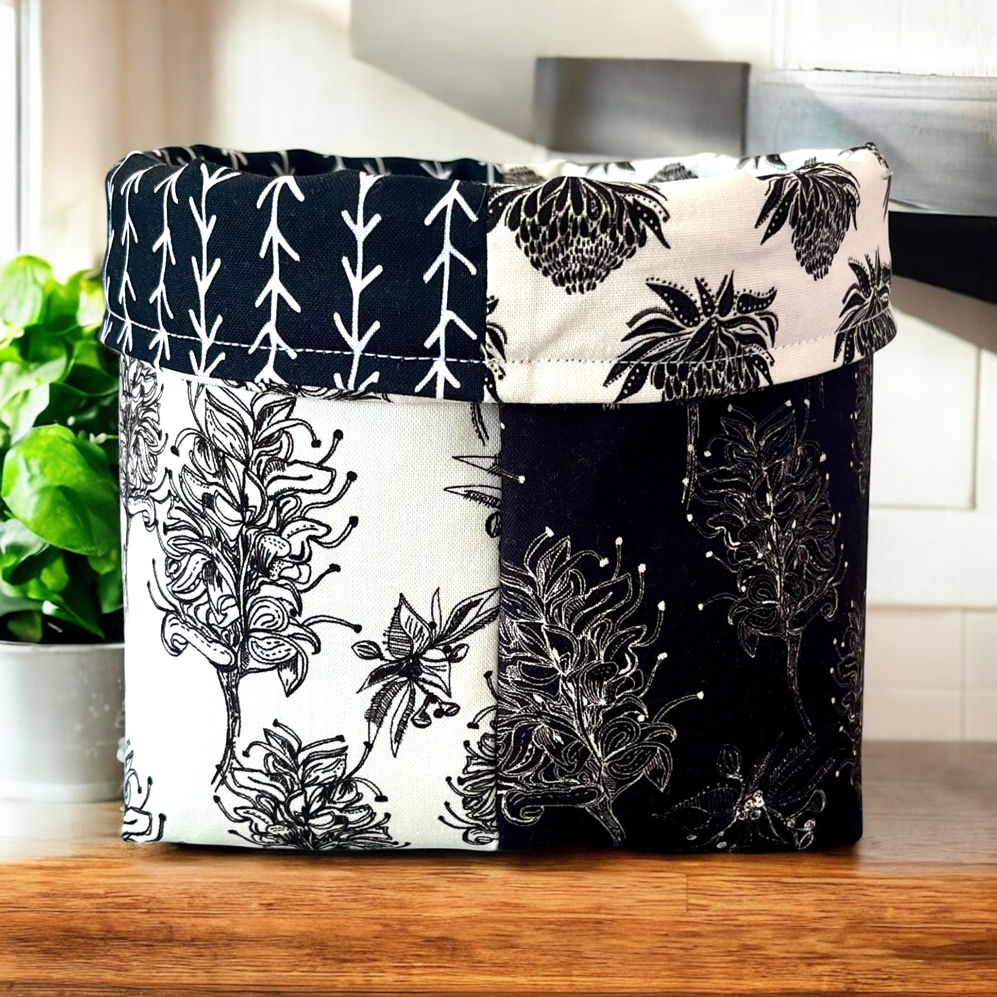 Handmade Native Print Fabric Storage Basket