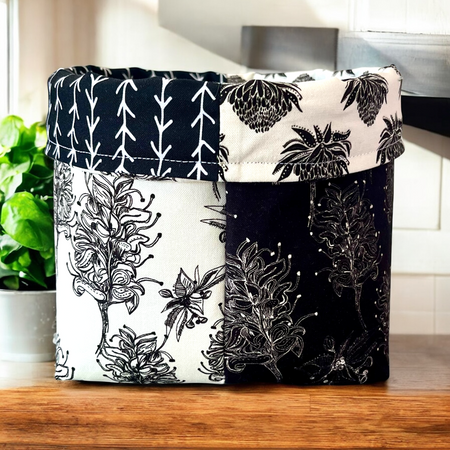 Handmade Native Print Fabric Storage Basket