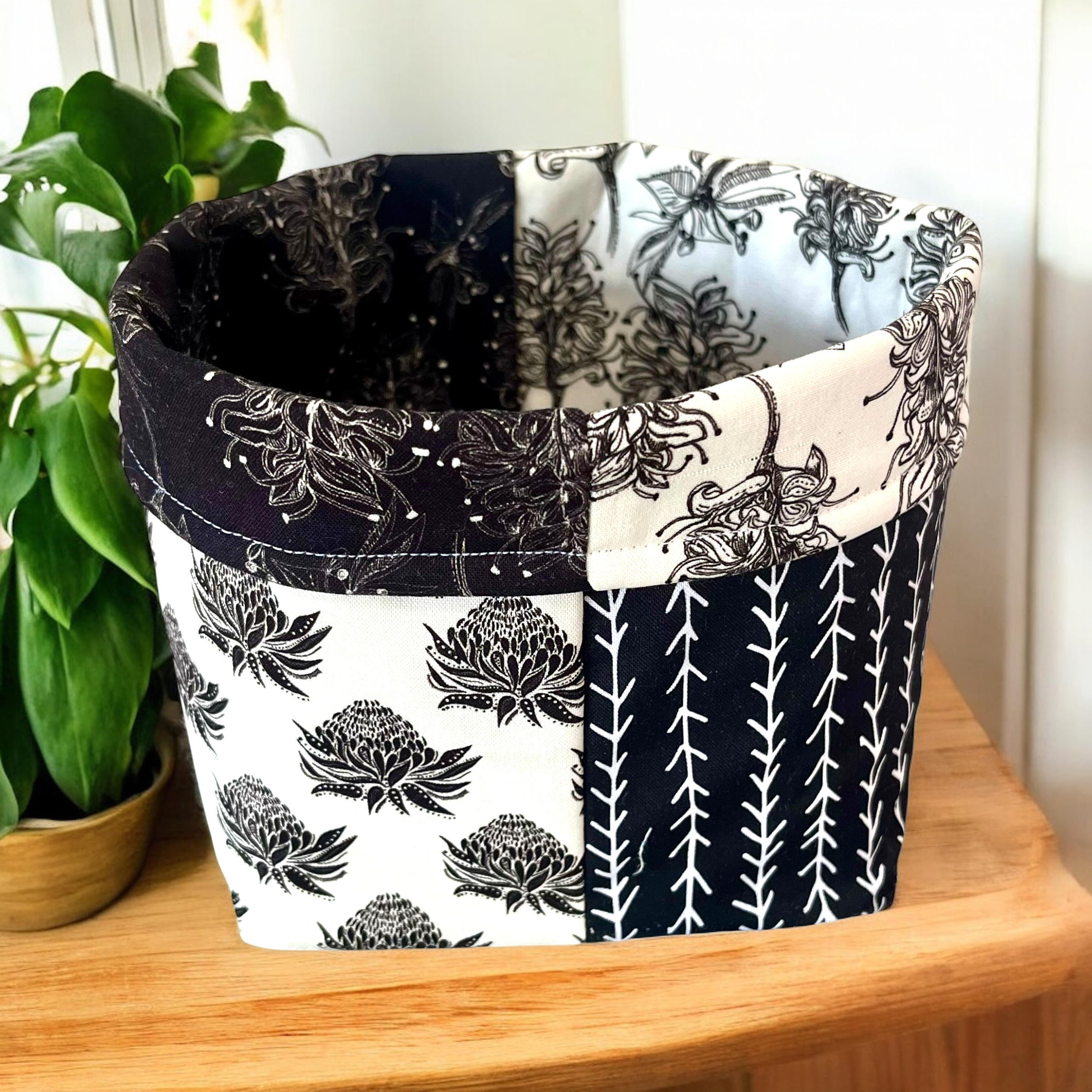 Handmade Native Print Fabric Storage Basket