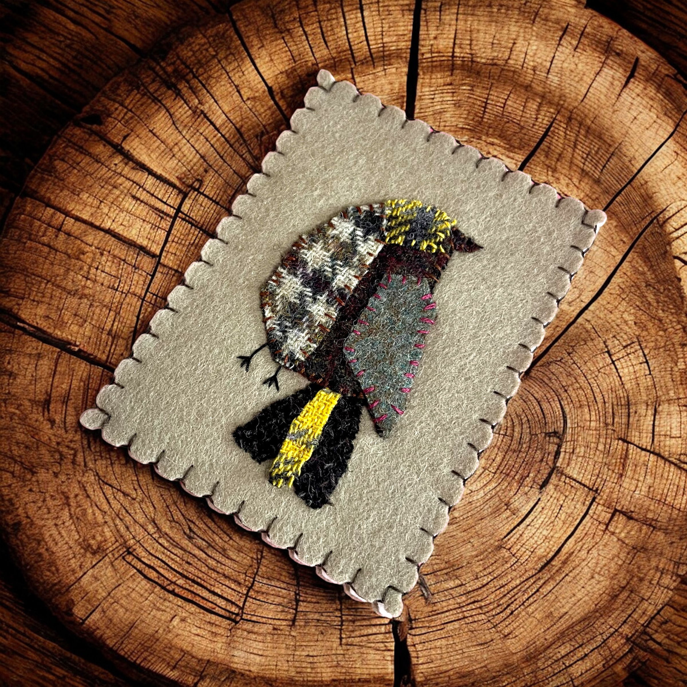 Handmade Patchwork Bird Felt Needle Book