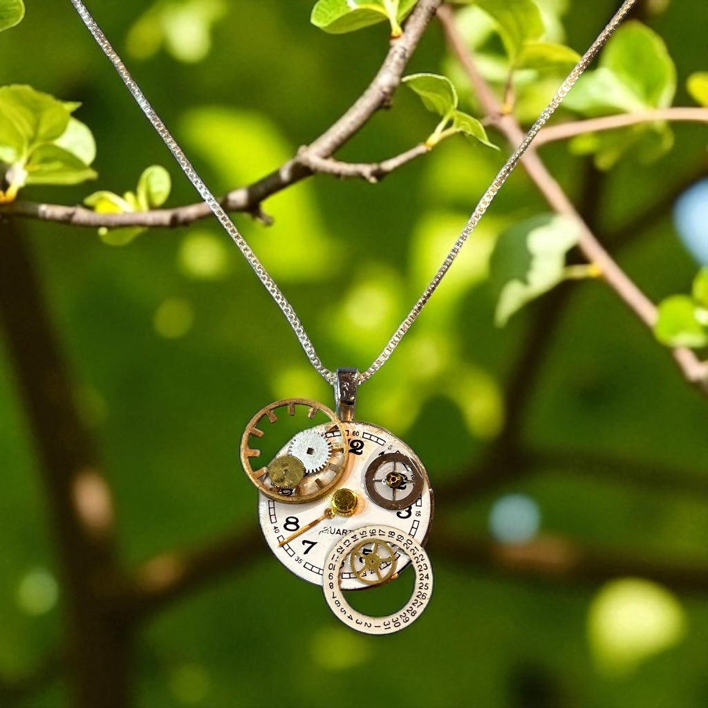 Steampunk watch parts necklace (various shapes)