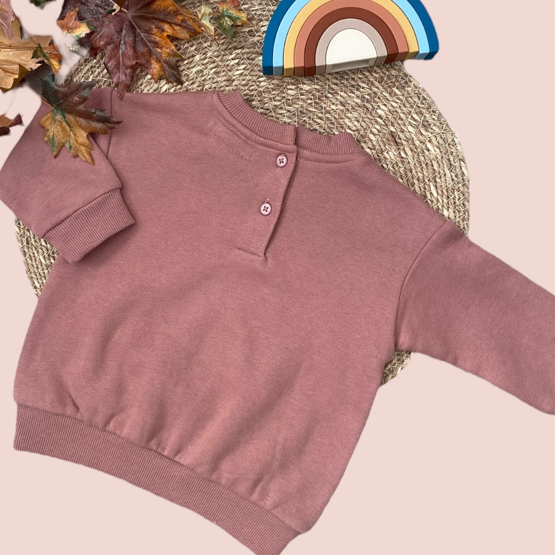 Sizes 00-2 - Appliqued Fleecy Jumper - Rainbow - Sage - Sweater