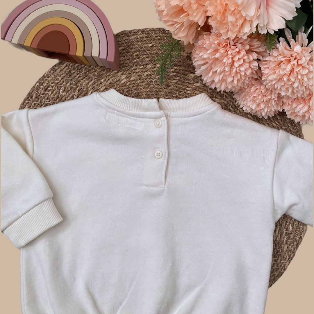 Sizes 00-2 - Appliqued Fleecy Jumper - Rainbow - Pink - Sweater