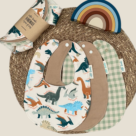 3 Dribble Bib Bundle - Dinosaurs - Baby Bibs