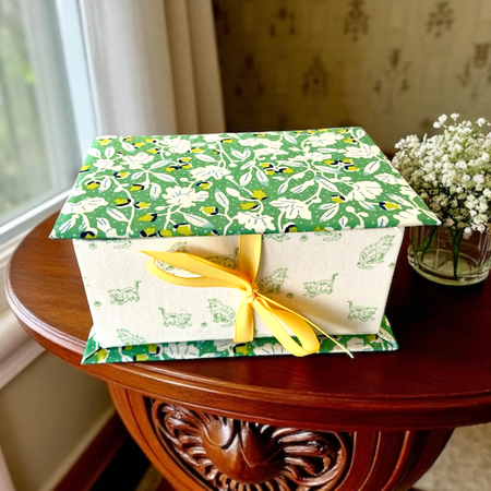 Floral Fabric Covered Storage or Sewing Box