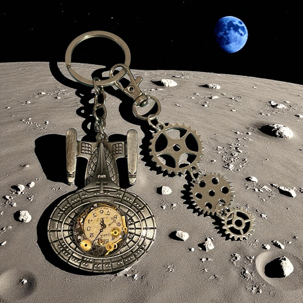 Handmade Steampunk Starship watch parts keyrings