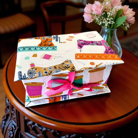 Handmade Fabric Covered Sewing Box