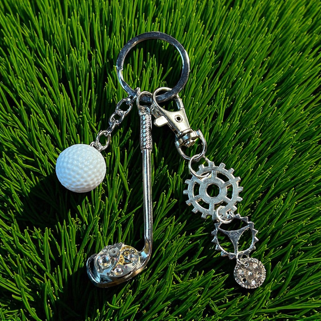 Steampunk Watch parts/movements golf keyrings