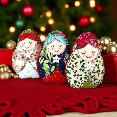 Handmade Christmas Matryoshka Doll Hanging Decorations