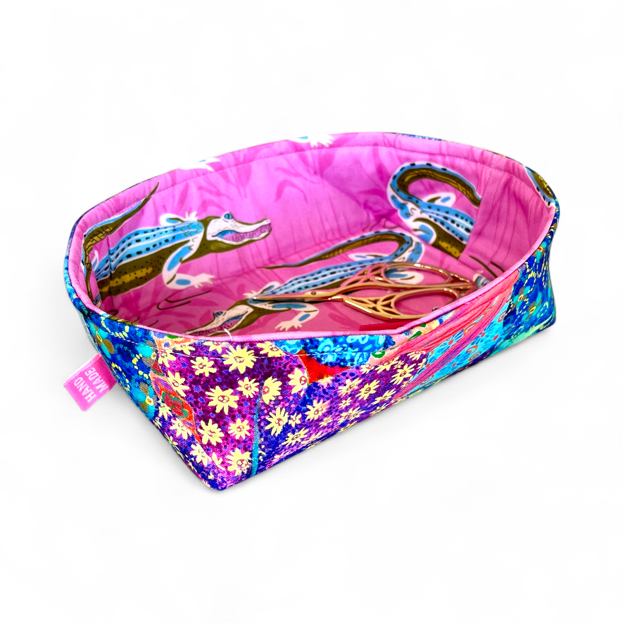 Handmade Crocodile Fabric Storage Basket