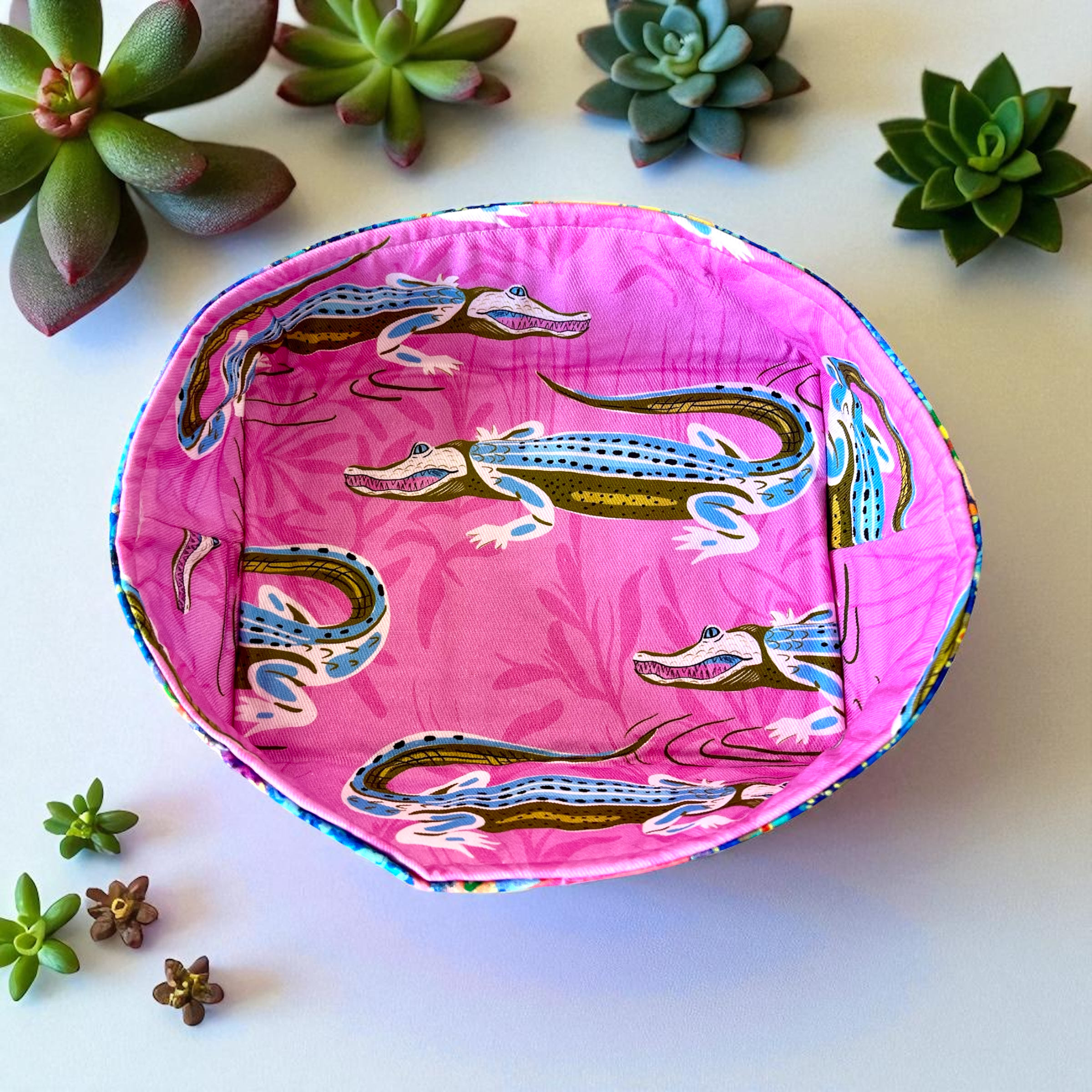 Handmade Crocodile Fabric Storage Basket