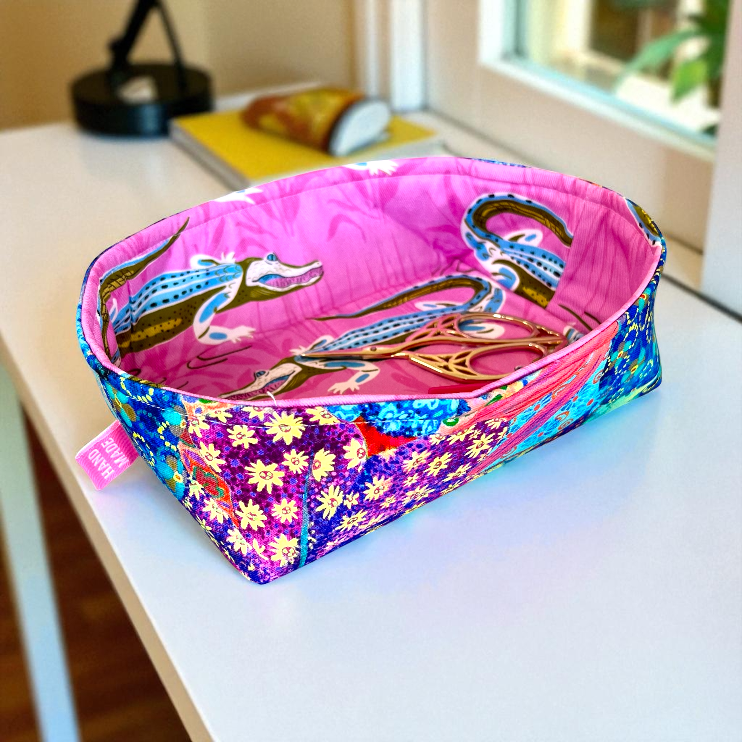 Handmade Crocodile Fabric Storage Basket