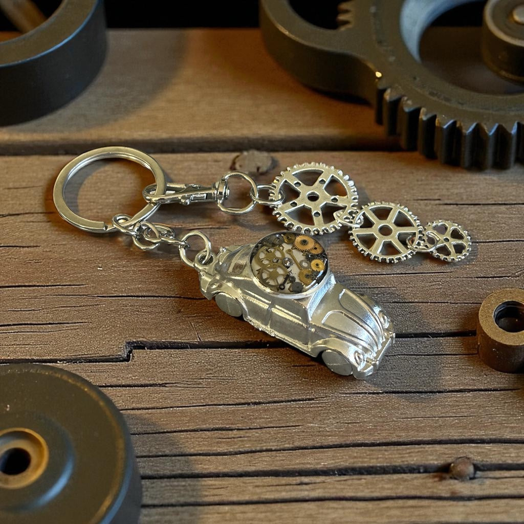 Steampunk watch parts car keyrings (various)