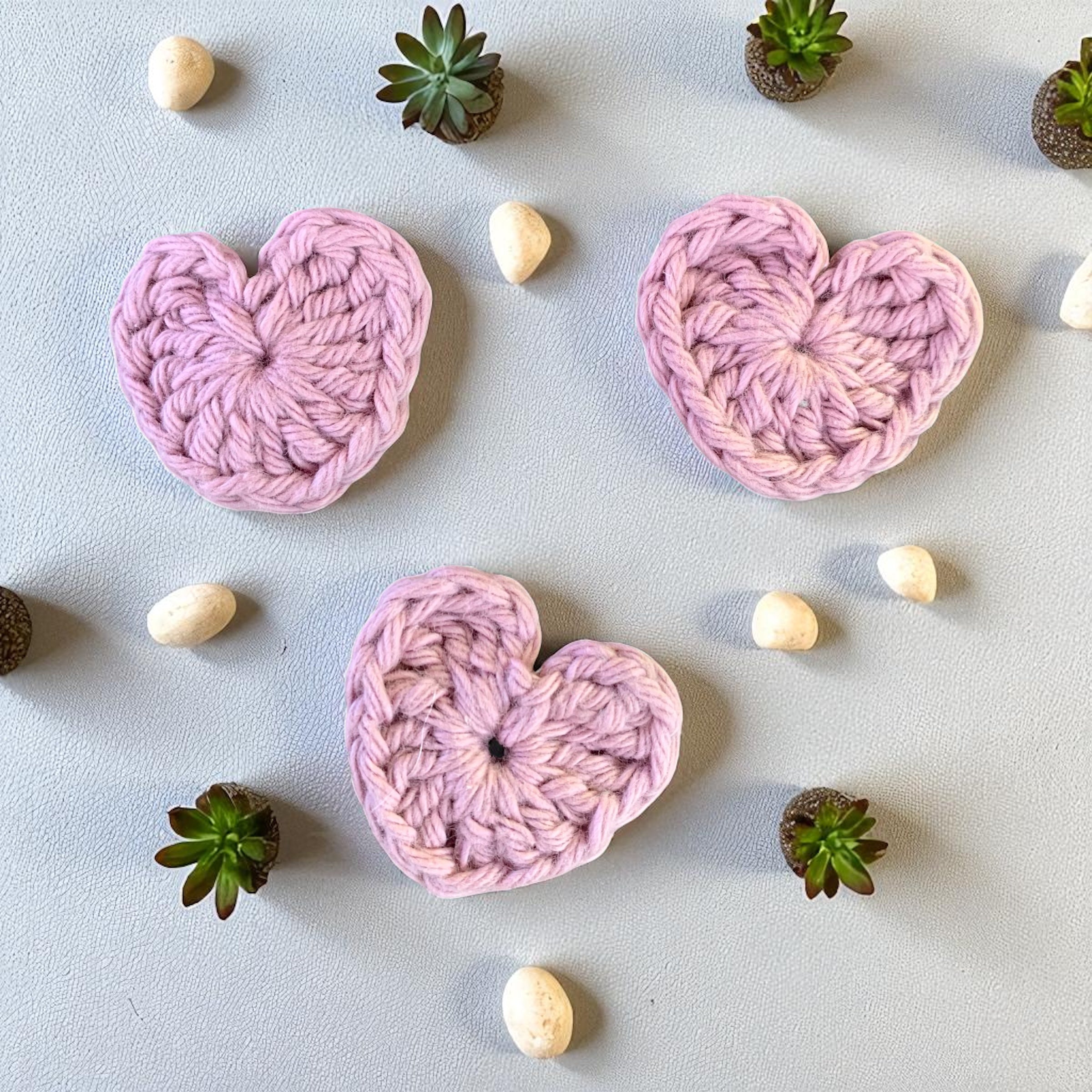 Crochet Hearts Magnets: Cotton Yarn Decorative Magnets