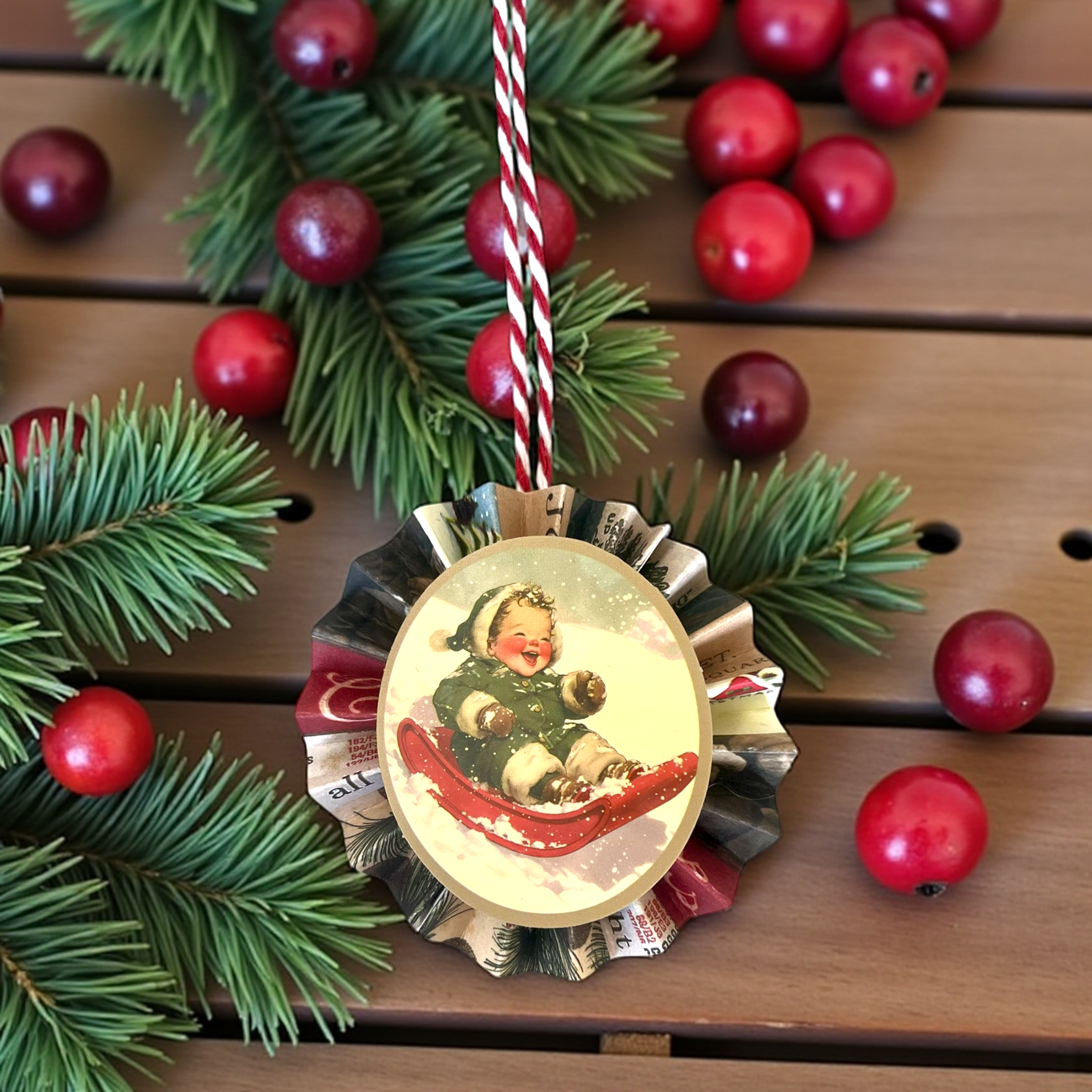 Handmade Vintage Style Cherub Christmas Ornaments