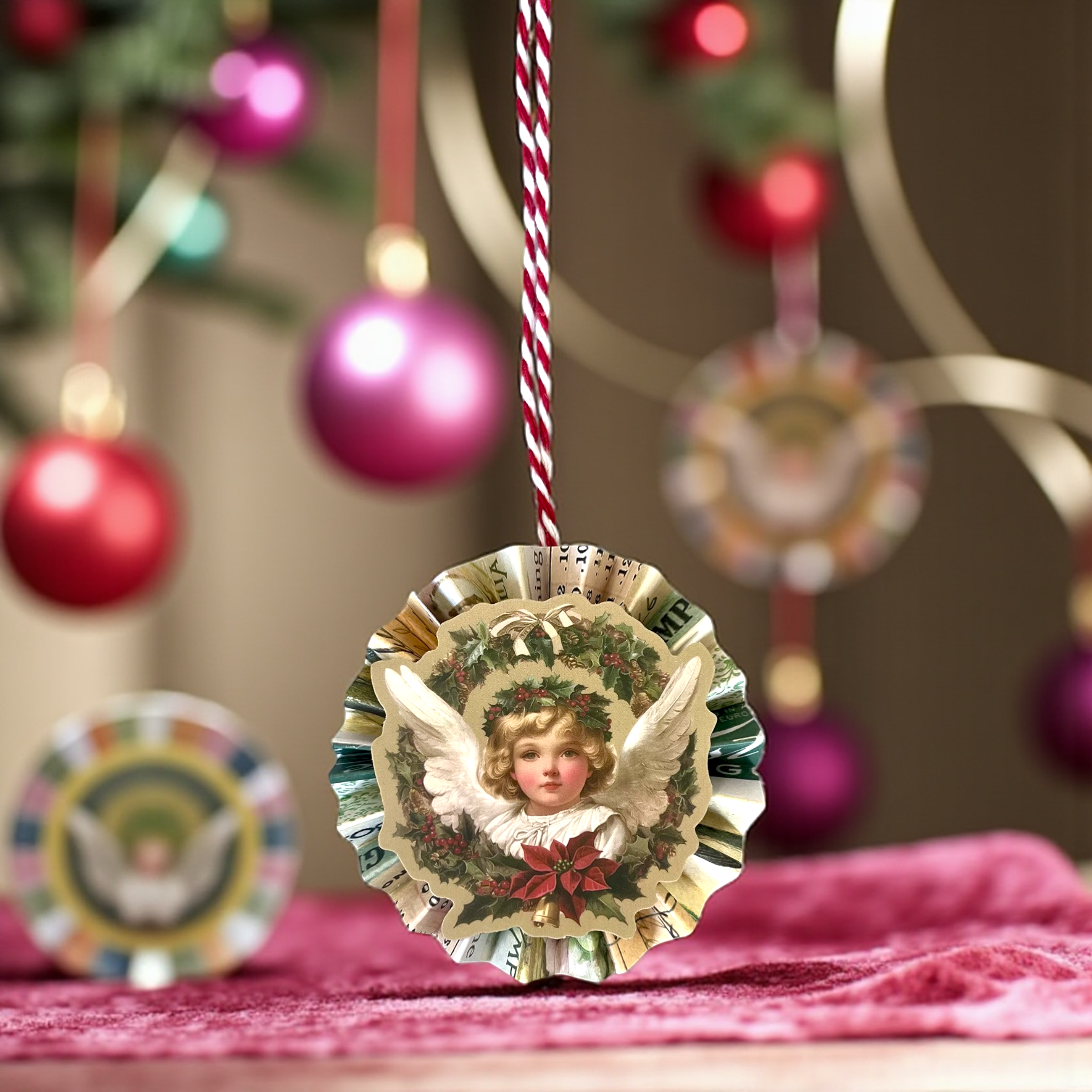 Handmade Vintage Style Cherub Christmas Ornaments