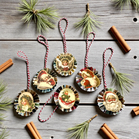 Handmade Vintage Style Cherub Christmas Ornaments