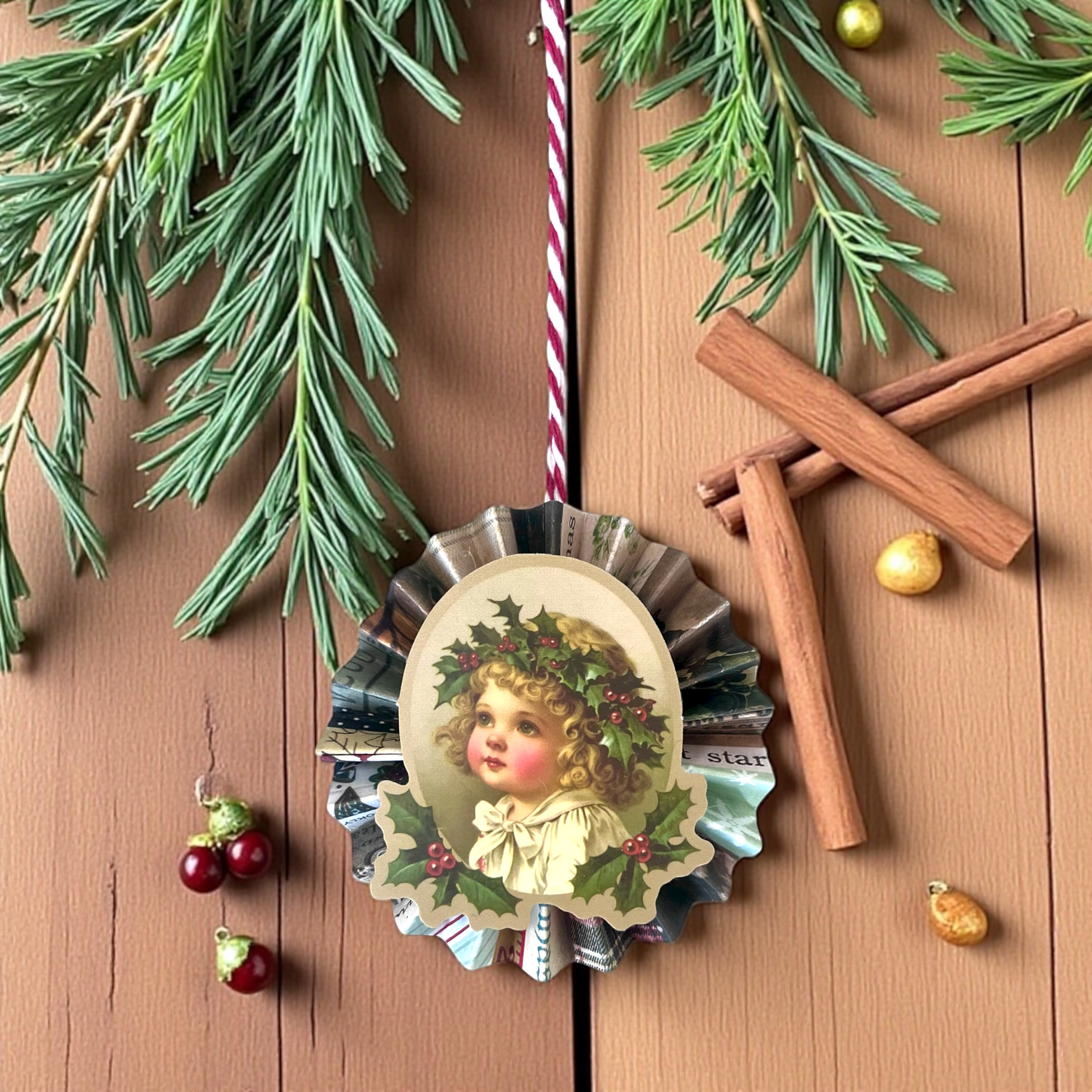 Handmade Vintage Style Cherub Christmas Ornaments