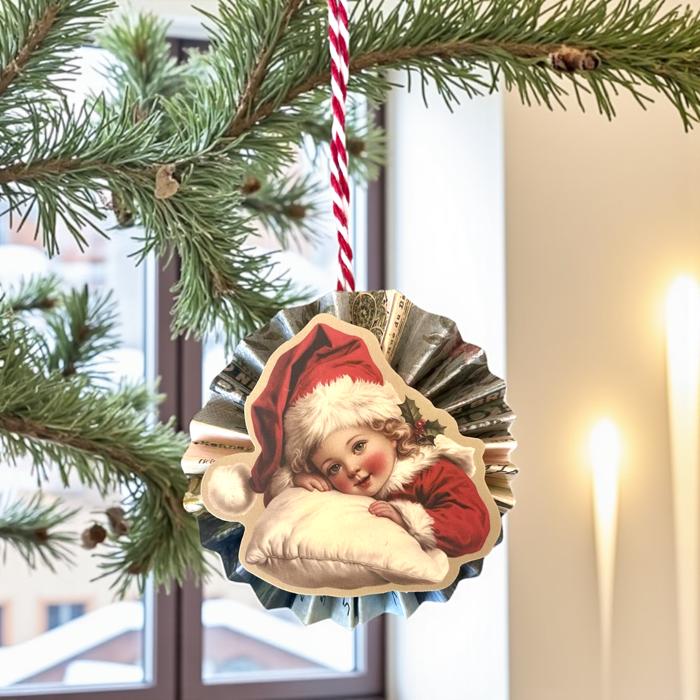 Handmade Vintage Style Cherub Christmas Ornaments