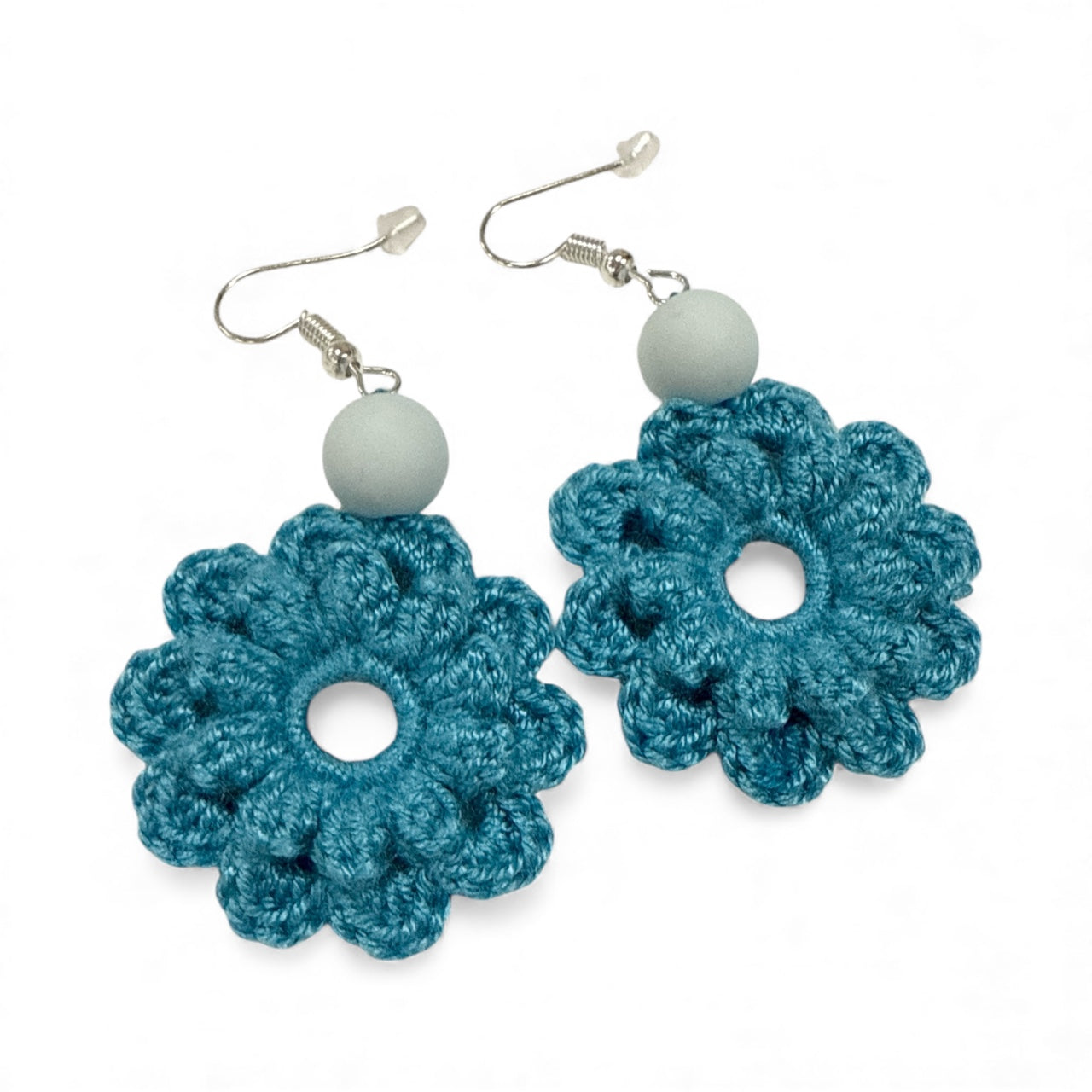 Crochet Earrings - Bloom Threads: Azure Tide