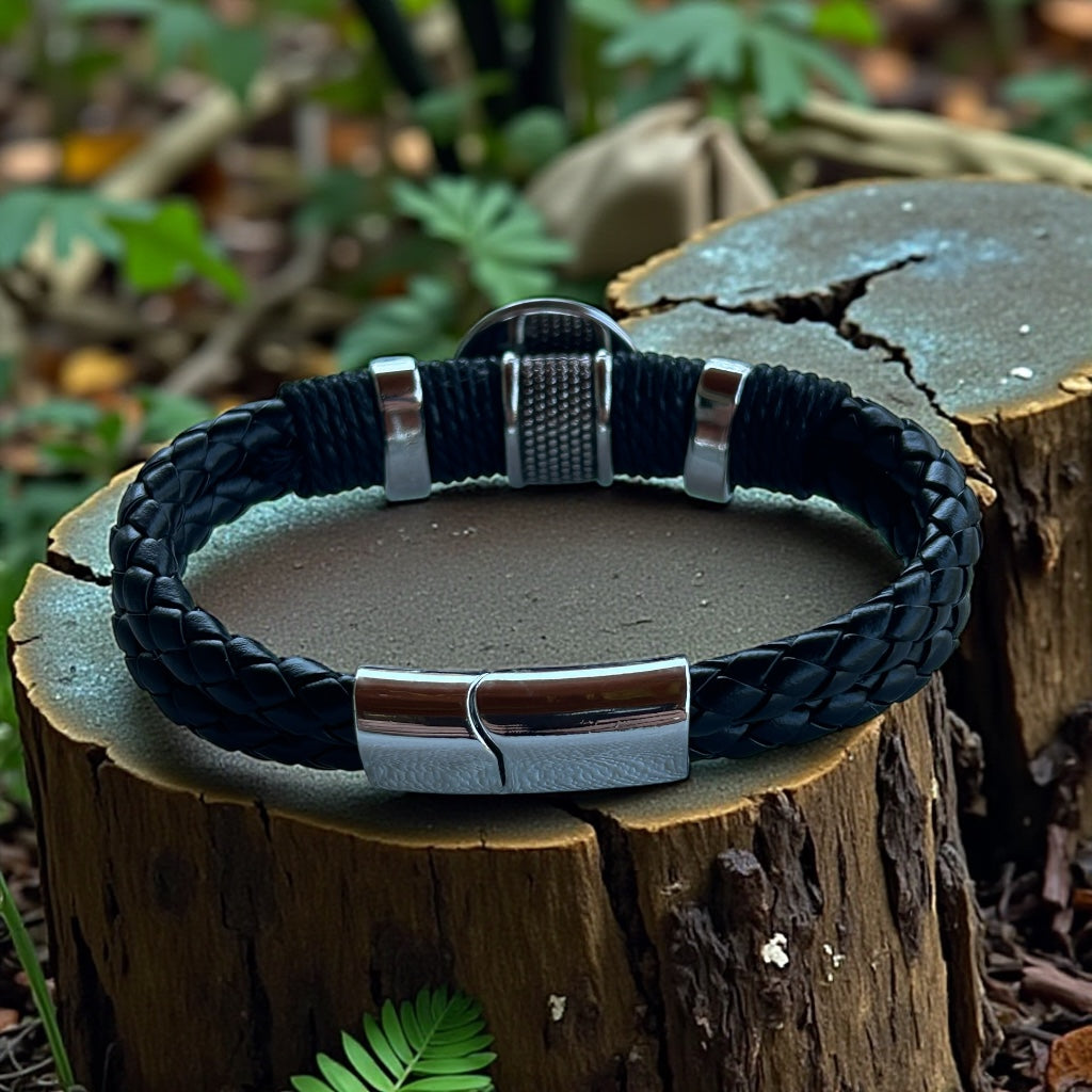 Steampunk watch parts cuff/bracelet black leather